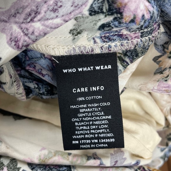 Who What Wear Sz S Floral Sundress 100% Cotton Cottagecore Romantic Dress Pretty - Picture 9 of 16